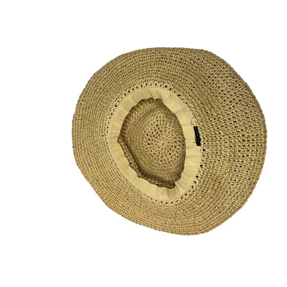 Vintage Beach Hat Womens Raffia Straw Pink Beaded Floppy Resort Vacation Y2k - Picture 3 of 3